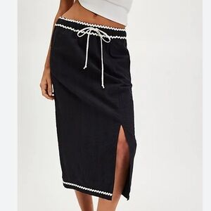 Free People Penelope Midi Skirt Black Size XS New‎ With Tags